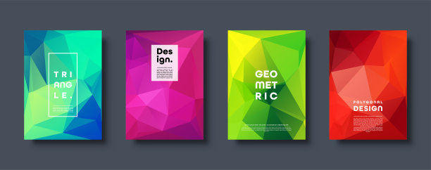 三角形多边形抽象背景。彩色渐变设计。低聚形状横幅。矢量图图片下载