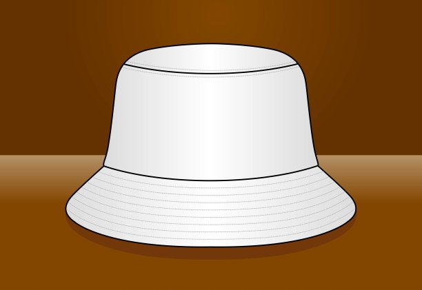 空白白色桶帽隔离模板上的棕色背景矢量图片下载