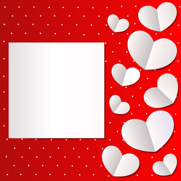 矢量心形框架和圆点背景装饰卡片，情人节，背景等。情人节。矢量插图。图片下载