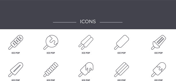 概念线图标集包含可用的图标图片下载