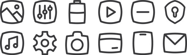 12设置线性的基本UI图标细轮廓图片下载