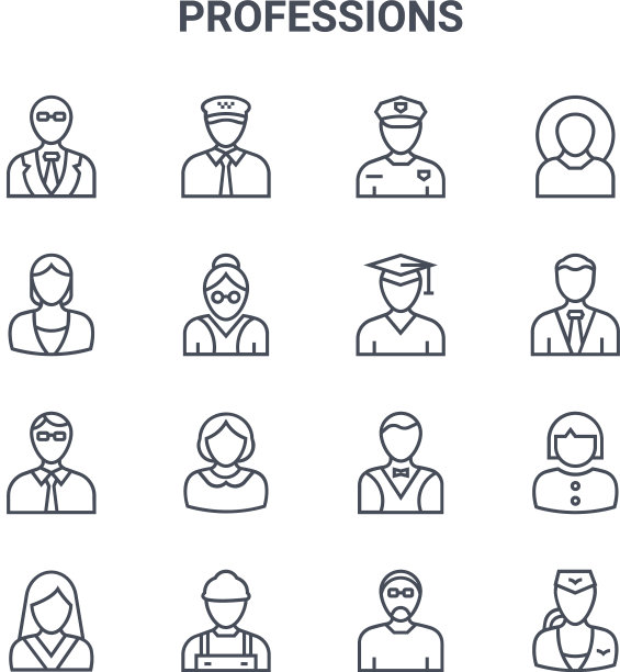 设置16个专业概念线图标64x64图片下载