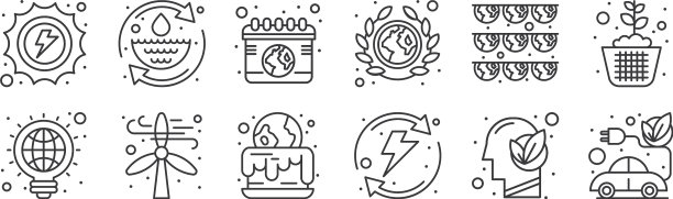 12设置线性地球日图标细轮廓图片下载