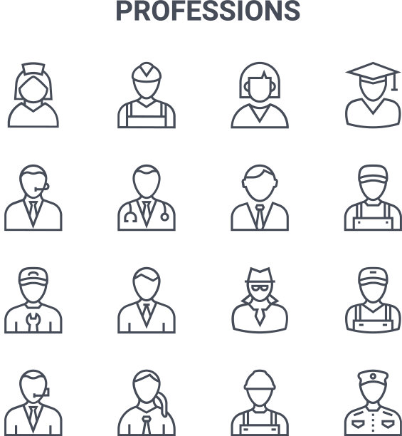 设置16个专业概念线图标64x64图片下载