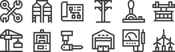 12设置线性工业过程图标薄图片下载
