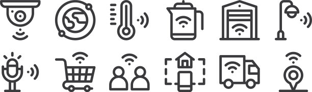 12设置线性的互联网事物图标薄图片下载