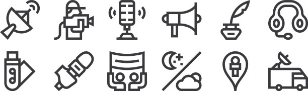 12设置线性新闻图标细轮廓图标图片下载