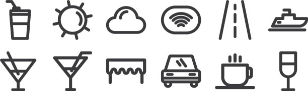 12设置线性假日图标细轮廓图标图片下载