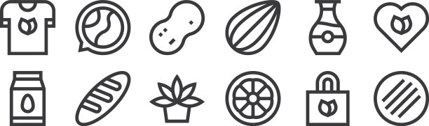 12设置线性素食图标瘦轮廓图标图片下载