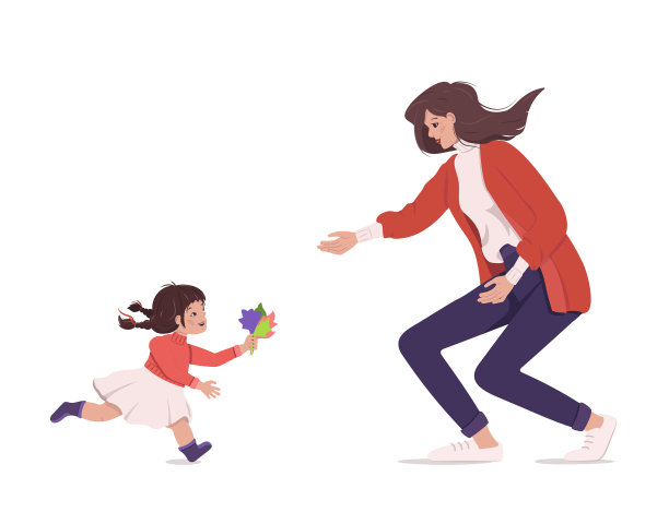 母女愉快的相聚图片下载