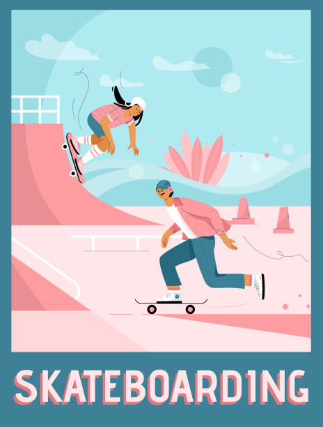 矢量海报的滑板概念图片下载