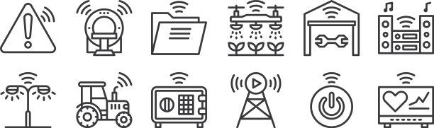 12设置线性的互联网事物图标薄图片下载