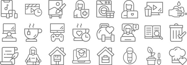 呆在家里线图标线性设置质量线图片下载