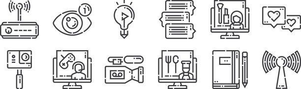 12设置线性视频博主图标细轮廓图片下载