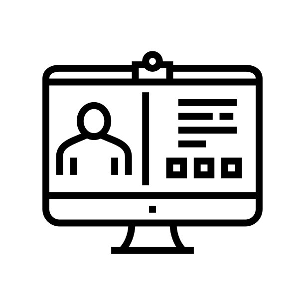 在线教育线图标矢量插图图片下载