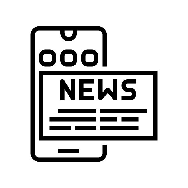 电话应用程序新闻行图标矢量插图图片下载