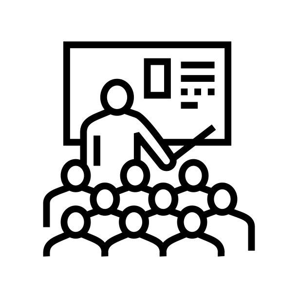 教师教育课线图标矢量插图图片下载