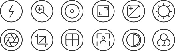 设置12个细轮廓图标，如滤镜图片下载