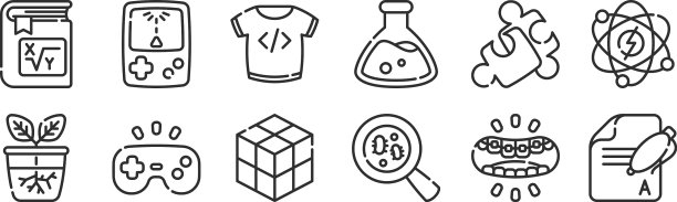 设置12个细长轮廓图标，如考试图片下载