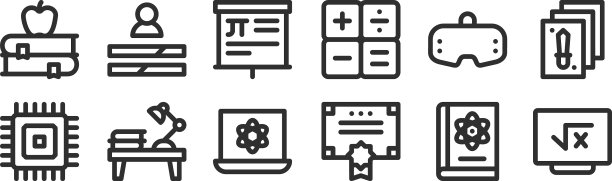 设置12个薄轮廓图标，如黑板图片下载