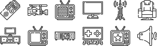 设置12个薄轮廓图标，如音量下降图片下载