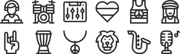 设置12个细轮廓图标，如麦克风图片下载