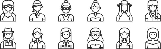 设置12瘦轮廓图标，如女人女人图片下载