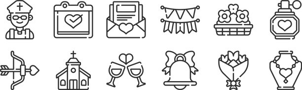 设置12个细轮廓图标，如项链图片下载