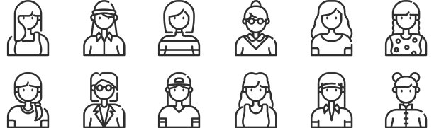 设置12瘦轮廓图标，如女人女人图片下载
