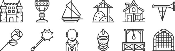 设置12个细轮廓图标，如入口图片下载