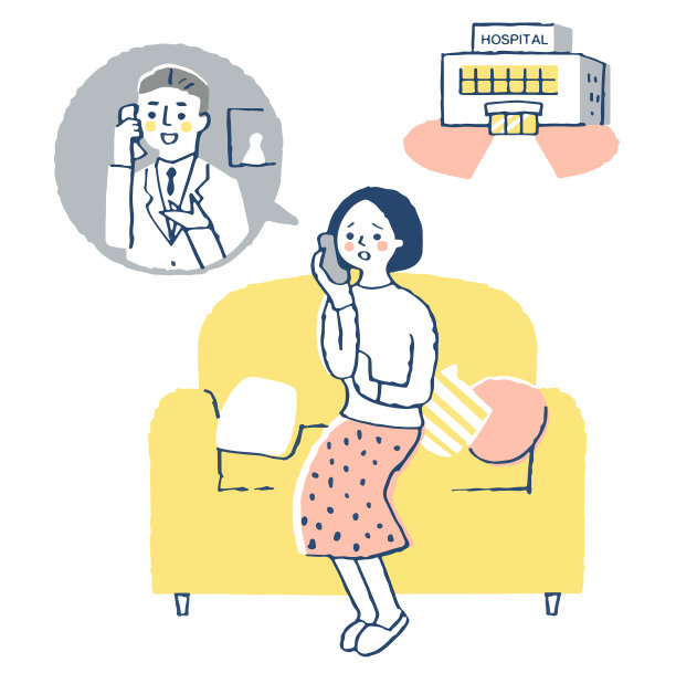 一个女人在和医生通电话图片下载