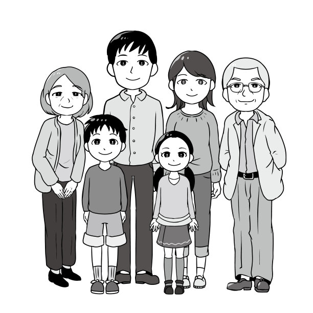 单色6个家庭图片下载