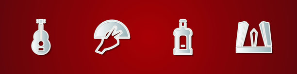 集西班牙吉他、弗拉门戈、奥鲁霍和欧洲之门为标志。向量图片下载