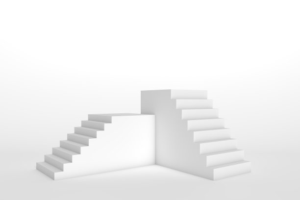 3D抽象最小背景，楼梯，梯子，讲台图片下载