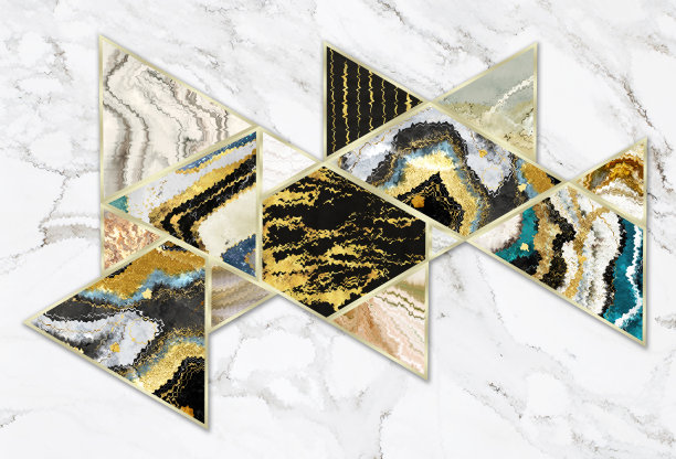 3d壁画墙纸现代艺术。树脂晶洞和抽象的功能艺术。漩涡波浪大理石背景。图片下载