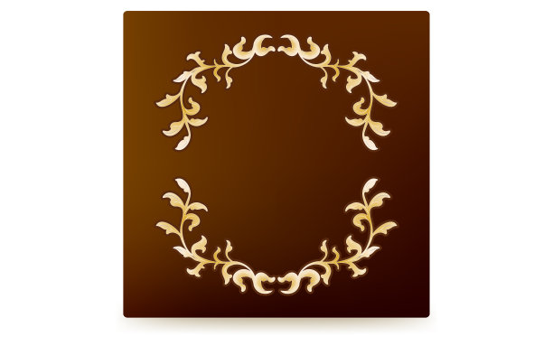 框架材料，豪华典雅的叶框架与梯度背景图片下载