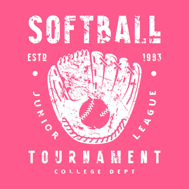 垒球比赛的会徽和手套的图片图片下载