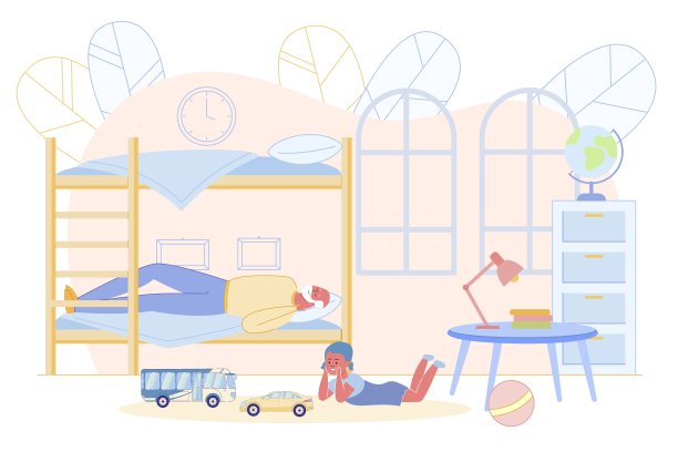 小女孩在房间的地板上玩玩具。图片下载