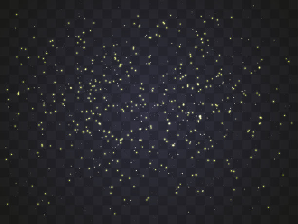在透明背景上发光的光。发光的粒子，神奇的发光。闪闪发光的光。矢量图图片下载