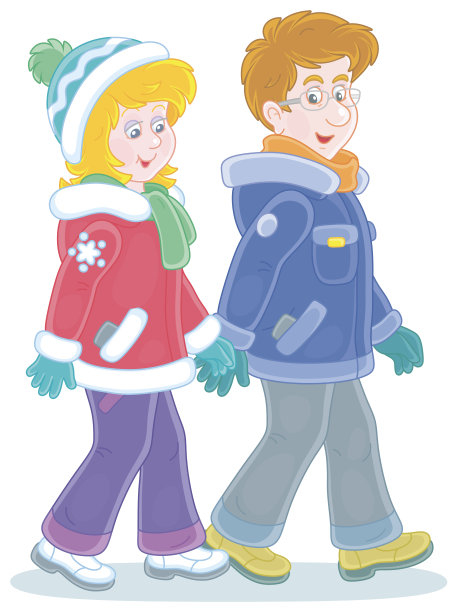 年轻的男人和女人走在一起图片下载