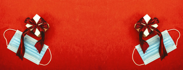 小礼盒以红色为背景，以健康节日为理念图片下载