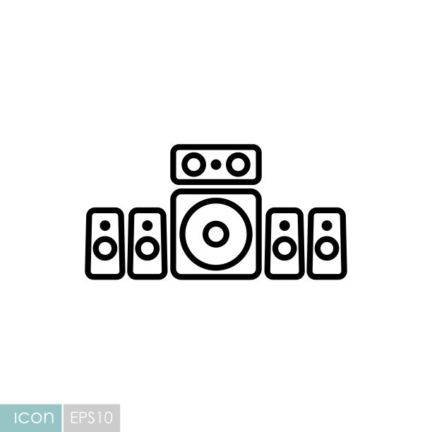 5.1环绕声系统矢量图标图片下载