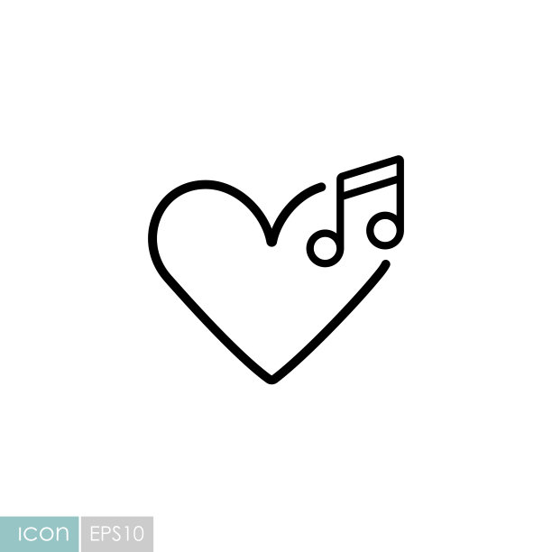 点赞音乐矢量图标，音符符号图片下载