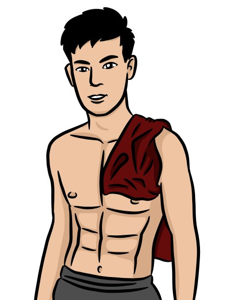 卡通可爱的男人在白色的背景图片下载