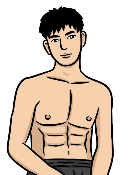 卡通可爱的男人在白色的背景图片下载