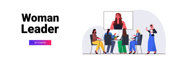 商务人士在线会议，商务女性与女性领袖讨论图片下载