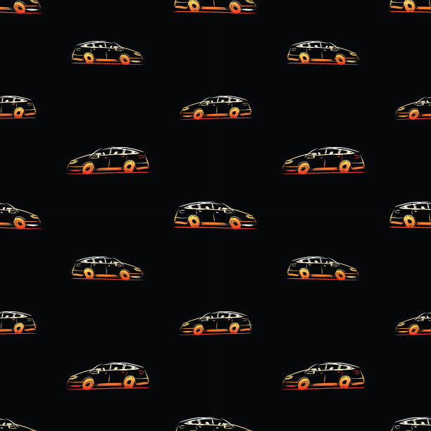 无缝背景轮廓抽象汽车图片下载