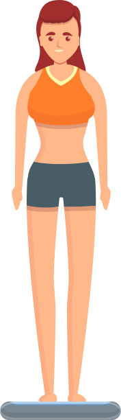 运动女孩的天平图标卡通风格图片下载