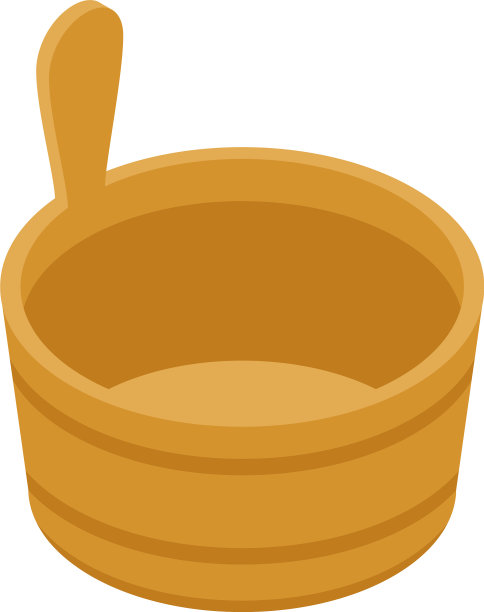 桑拿木桶图标等距风格图片下载