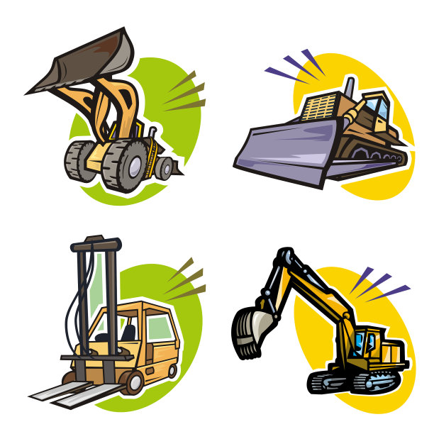 设置推土机挖掘机铲车图标图片下载